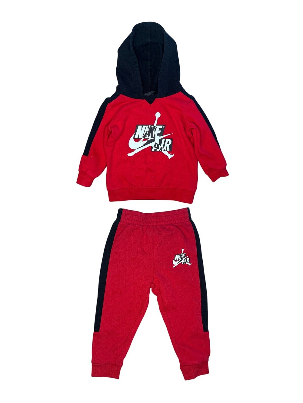 Jordan 18M Red Black Hooded Tracksuit Set